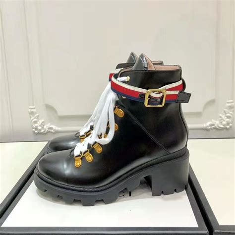 gucci sylvie web ankle boot review|GUCCI Sylvie Web Combat Boots .